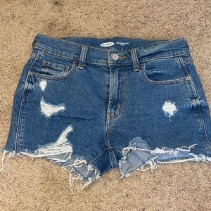Ripped Jean shorts.